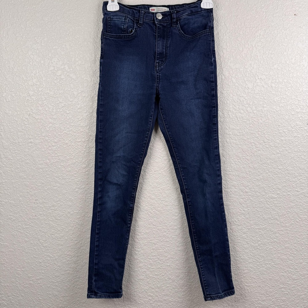 Levi's 720 High Rise Super Skinny Jeans Girls 12 24x25 Regular Dark Wash Stretch